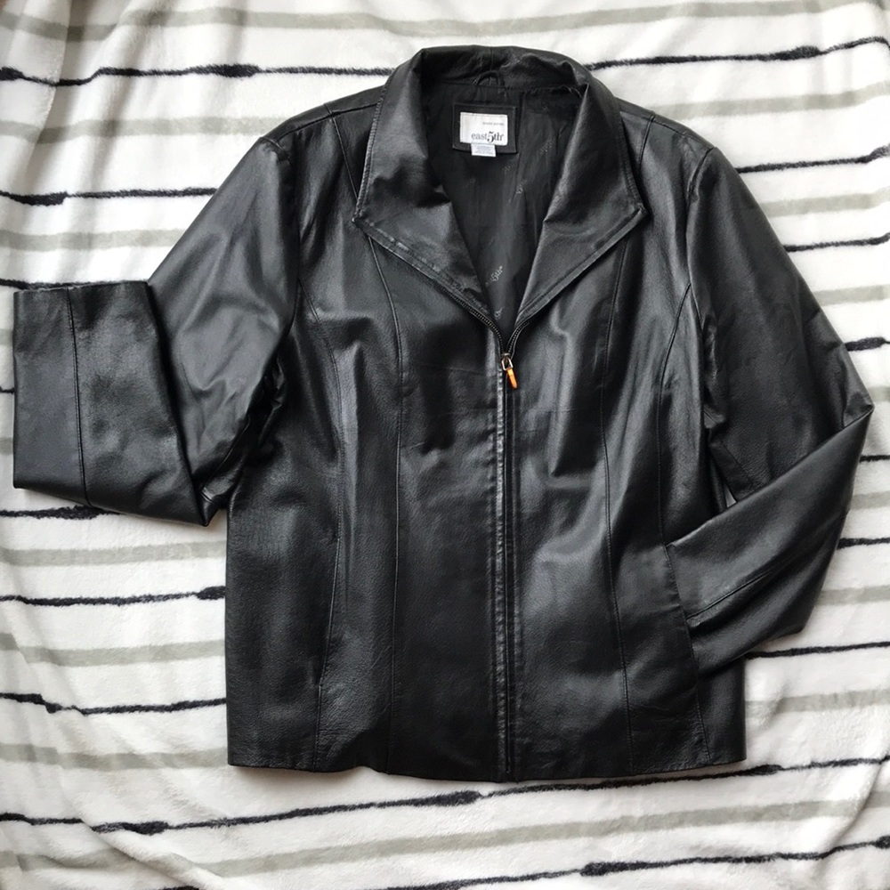 East 5th Black Leather Jacket